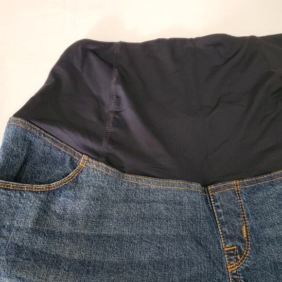 Isabel Maternity Shorts Womens Size 14 Blue Denim Midi Short Stretch Medium Wash - Picture 4 of 10